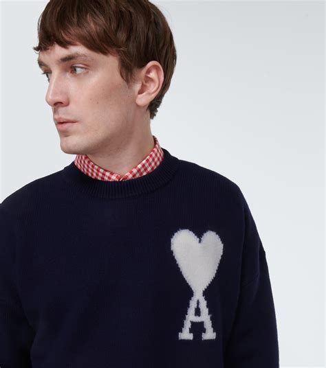 ami paris blue cœur sweater.